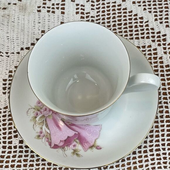 SAJI made in Japan Teacup and Saucer || 20th Anniversary written in French || - Picture 8 of 13